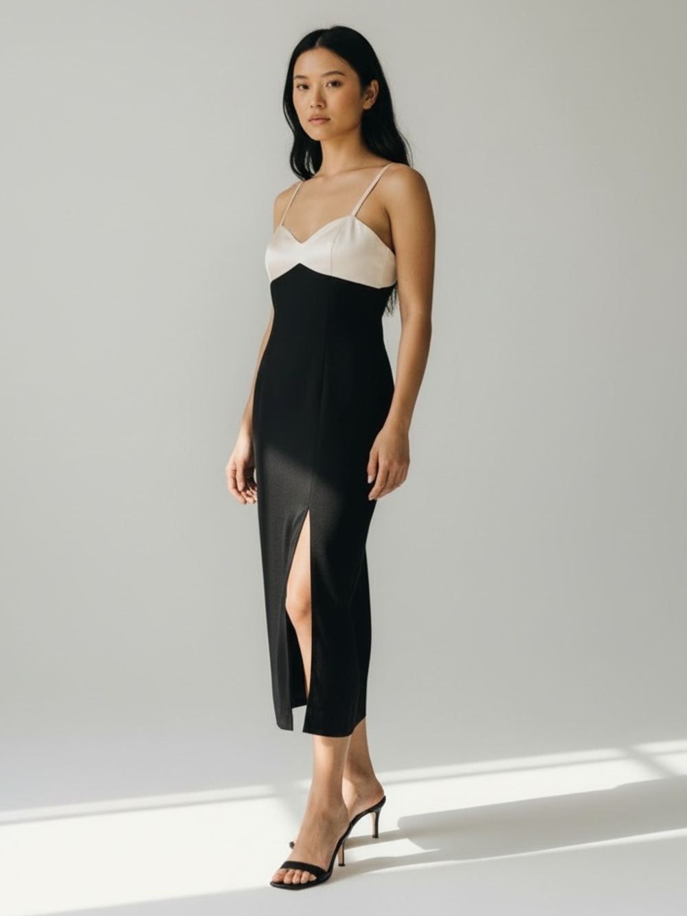 Vintage 90’s Liz Claiborne black and white tuxedo gown size 10